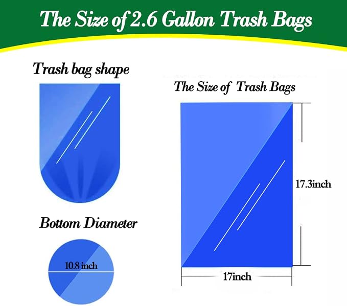 Hommaly 2.6 Gallon 240 pcs Small Golden Trash Bags, Strong Garbage Bags, Bathroom Gold Trash Can Bin Liners Unscented, Mini Plastic Bags for Office, Waste Basket Liner, Fit 6-10 Liters, 2-2.6 Gal