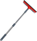 Window Squeegee with 19-37" Long Handle, 2-in-1 Squeegee Cleaner Tool, Retractable Stainless Steel Handle for Car Windshield, Shower Glass, Glass Doors, Outdoor Windows, High Windows