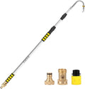 Gutter Cleaning Tools from The Ground, 20FT Reach Telescoping Gutter Cleaner Tool, Rain Gutters Cleaning Wand with 360° Metal Head, Gutters Cleaner Hose Attachment & Connection Adapter