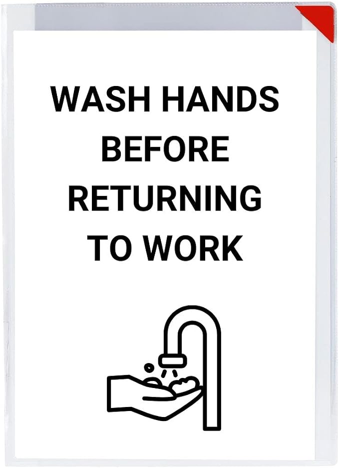 Tarifold Sub-Zero Signage Pockets, 9 x 12 Inches, 10 Pack | 10 clear signage pockets, 9 x 12 inches, water-resistant protection, permanent adhesive, fits Letter or A4 documents