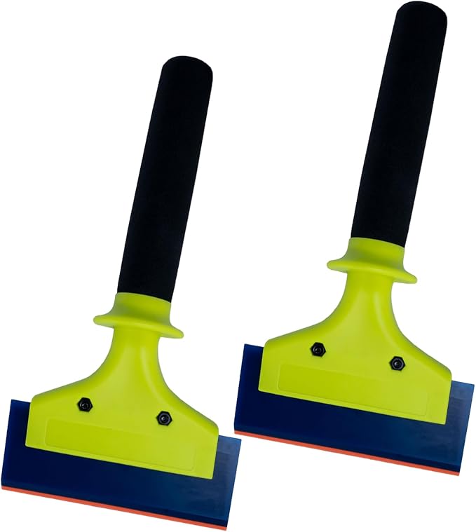 NEWISHTOOL 2 Pack Rubber Squeegee with Nylon Handle Window Tint Tools | Tint Squeegee for Water Removal, Glass Cleaning, PPF Installing and Window Film Application