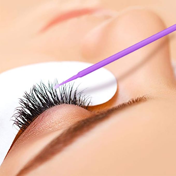 G2PLUS 500PCS Cotton Swabs, Purple Disposable Micro Applicators Brush for Makeup and Personal Care Cosmetic Brush, Micro Swabs for Eyelash Extensions, Nails, Eyeliner (Head Diameter: 3.0mm) | Purple Disposable Cotton Tips, 3.0 mm Head Diameter, for Eye...