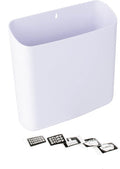 JS Jackson Supplies Large White Lint Bin with Magnetic Back, 9.5 x 9.5-Inch Durable Plastic, Slim Profile Space Saving Trash Bin for Laundry Room and Kitchen, Wall Mountable