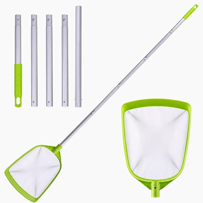 Sepetrel Pool Skimmer Net- Total Length 72 inches Ultral Fine Mesh Rake with Pole,Accessories for Cleaning Inground/Above Ground Swimming Pool, Pond,Spa and Hot Tub Leaf Debris