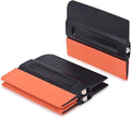Vinyl Wrap Squeegee 4 Inch Magnet Tint With Micro-Fiber Felt Edge - Car Vinyl Scraper Decal Applicator Tool, Wallpaper Window Film Smoothing Tool, Pack of 3