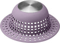 Aluvor Shower Drain Hair Catcher Bathtub Drain Cover Sink Drain Protector | Bathroom Sink & Bathtub Drain Strainer for Pop-Up & Regular Drains, Silver Purple