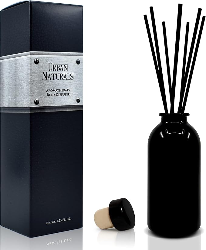 Reed Diffuser Set, Eucalyptus Sage - Bathroom Shelf Décor | Mint, Lime & Cedarwood Essential Oils, Soothing & Relaxing scent for Bathroom or Bedroom Made in the USA