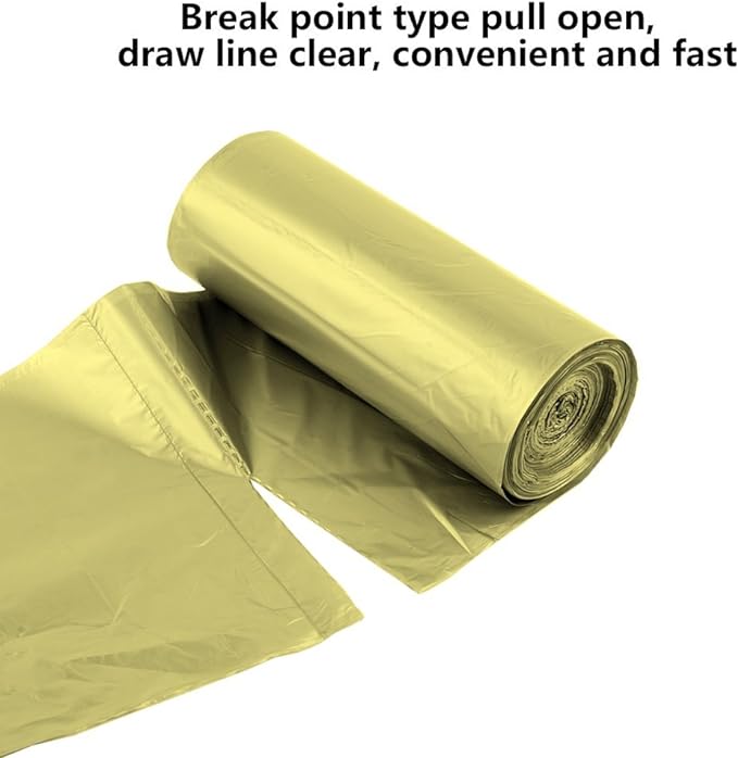 5 Rolls Small Trash Garbage Bags, 4 Gallon 200 Counts (Golden) | Strong Thin Material Disposable Kitchen Garbage Bags, Durable Plastic Trash Bags for Office Home Bedroom Garden Waste Bin