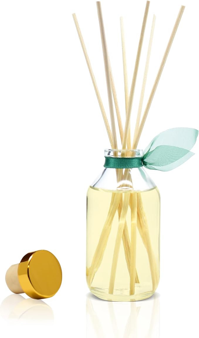 Reed Diffuser Set - Birchwood Pine Scented Diffuser with Sticks | Winter Holiday Home Fragrance Reed Diffuser for Bedroom, Bathroom Shelf Décor - Made in the USA
