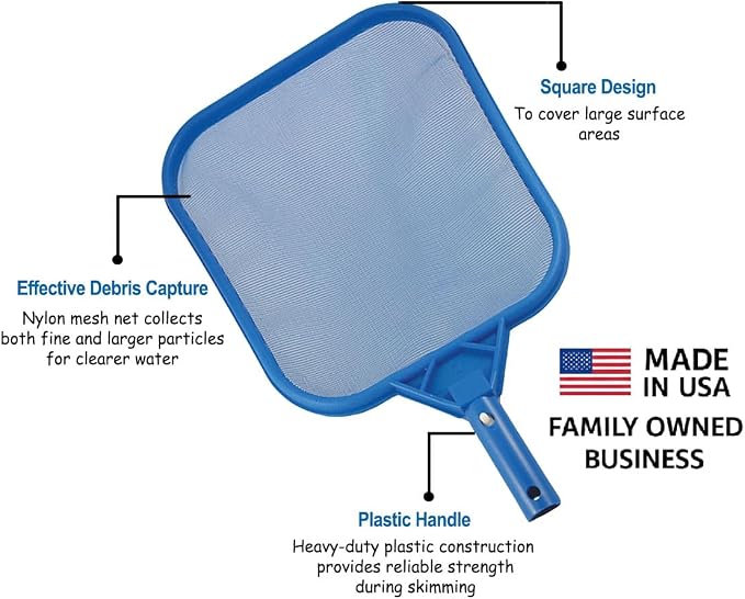 JED Pool Tools 40-364 Universal Skimmer Head – Heavy-Duty Pool Skimmer Net Head for Spa, Hot Tub, Stock Tank Pool, Small Pool & Aquarium Cleaning