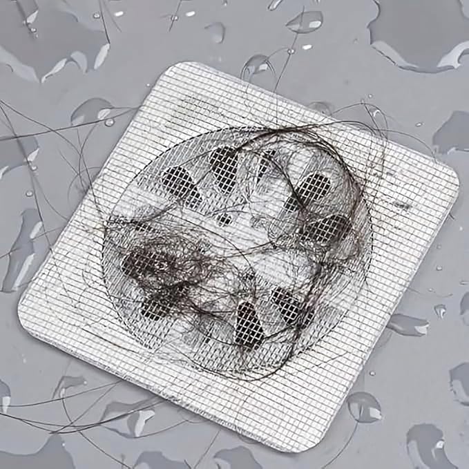 20 Pcs Disposable Shower Drain Hair Catcher Mesh Stickers, Bathroom Drain Trap Fine Mesh Kitchen Drain Strainer, Fits Dishwasher, Microwave, Freezer, Refrigerator