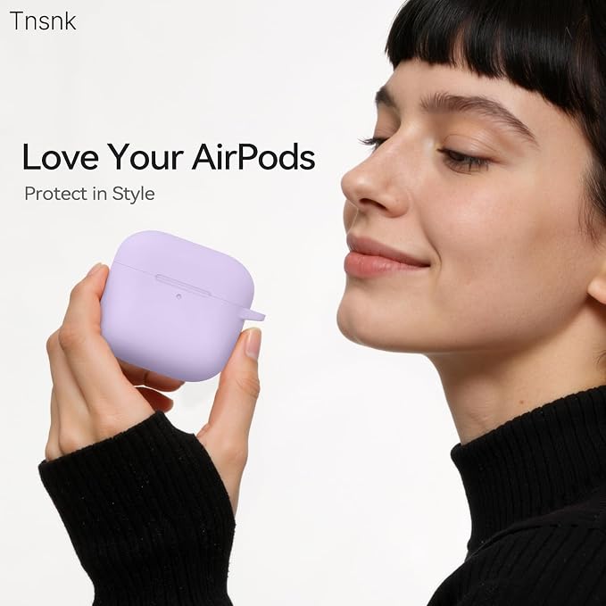 for AirPods 4 Case, TNSNK Silicone AirPod 4 Case Cover Compatible with Apple Airpods 4th Gen, Shockproof Protective Cases for Women Girly with Cleaner Kit and Keychain, Front LED Visible