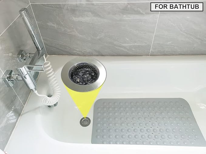 2PCS Bathtub Drain Strainers, Shower Drain Hair Catcher, Stainless Steel Drain Cover Basket for Bathroom Laundry Floor Drain, Fit for 1.75"-3.0" Drain Hole