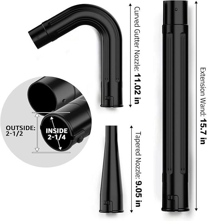 Sealegend 2-1/2 in. Gutter Cleaning Attachment Kit for Wet Dry Vac, 5.6 FT | Upgraded Locking Connection, Shop Vacuum Accessory for Cleaning or Blowing Gutter Debris from Ground Level