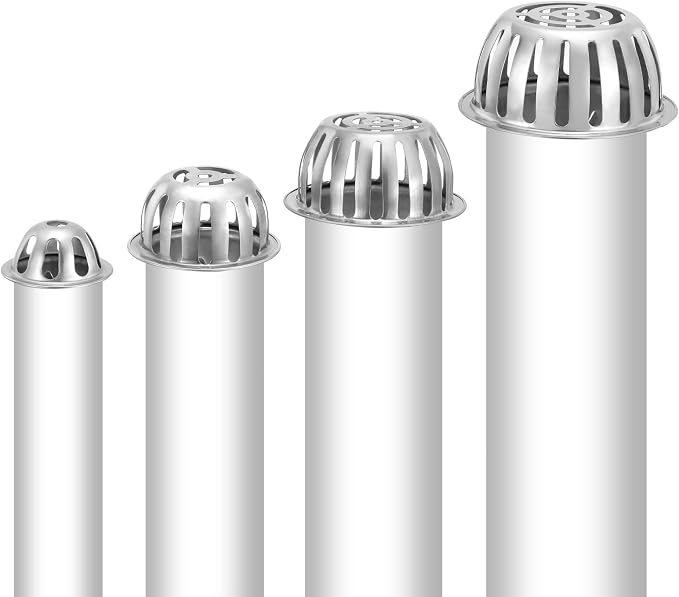 PATIKIL Dome Gutter Guard Filter 4 Inch, 2 Pack 304 Stainless Steel Downspout Strainer, Anti-Blocking Outdoor Gutter Cleaning Tool for Stops Leaves Debris, Fits 3.9-4.1 Inch