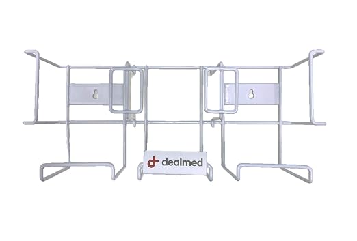 Dealmed Triple Wall Mount Glove Box Holder - Horizontal Steel Dispenser | 3-Unit Capacity, Powder Coated Wire, Fits Standard Exam Sizes, Open Visibility Design, Countertop Or Surface Use