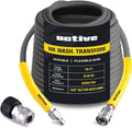 Active 75’ Pressure Washer Hose Compatible with gas and electric pressure washers (M22-14mm) Kink resistant, flexible steel braided power washer hose, max operating spec of 4000 PSI & 12 GPM and 212°F