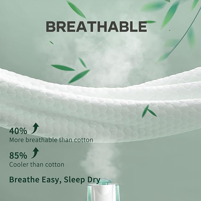OhGeni 100% Waterproof Mattress Protector, Fitted Sheet,Full -2 Pack with Stretchable Pockets, Deep Sleep Noiseless Soft. Breathable Cooling Hypoallergenic Material, Mattress Cover for Bed