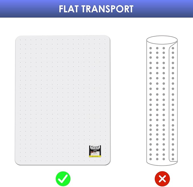 Kuyal Office Chair Mat for Carpet, 2 Pack 32x 49 Clear Heavy Duty Computer Chair Mat, Under Desk Protector Carpeted Floors Mat, Easy Chair Movement,Ship Flat