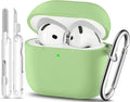 for AirPods 4 Case, TNSNK Silicone AirPod 4 Case Cover Compatible with Apple Airpods 4th Gen, Shockproof Protective Cases for Women Girly with Cleaner Kit and Keychain, Front LED Visible