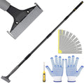 Floor Scraper Heavy Duty Long Handle,61in 4" Razor Blade Floor Scraper Adjustable with 10PCS Extra Metal Blades Paint Scraper for Cleaning Stickers Gum Glass Wall Tile Linoleum Stove Top