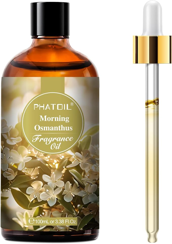 PHATOIL Morning Osmanthus Fragrance Oil for Diffuser Aromatherapy 3.38FL.OZ | Long Lasting Scented Oils For Humidifier, Air Freshener, DIY Soap Candle, Scent Project Making, Aroma Oil for Home Freshening