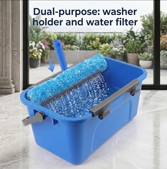 Window Cleaning Kit with 3 Gallon Bucket, 14" Window Squeegee and Scrubber with Long Handle, Professional Window Washing Equipment Cleaner Tool Streak-Free for Home, RV, Commercial Use
