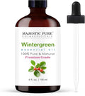 Majestic Pure Wintergreen Essential Oil for Diffuser - 4 Fl Oz | 100% Natural Essentials Oils for Aromatherapy, Massage, candle making, soap making and custom essential oil blends
