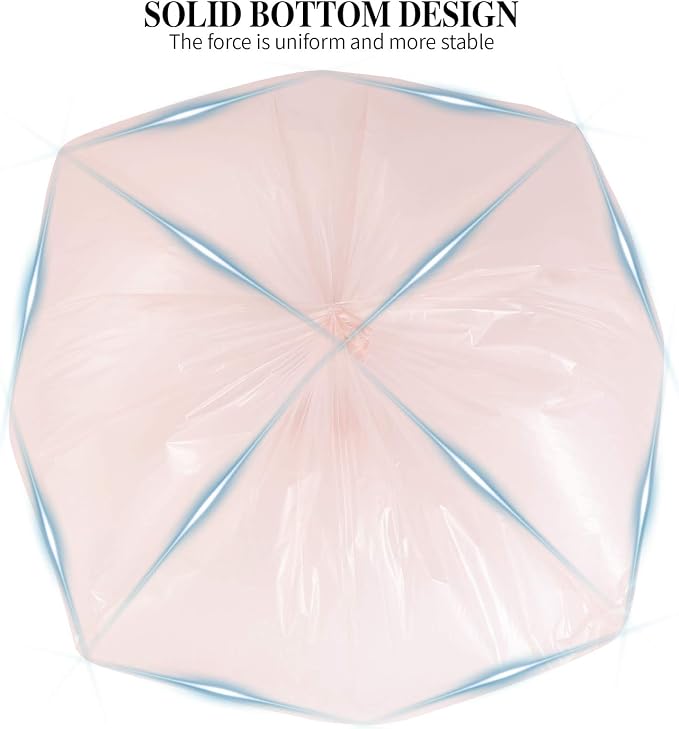 5 Rolls Small Trash Garbage Bags, 4 Gallon 100 Counts (Pink) | Strong Thin Material Disposable Kitchen Garbage Bags, Durable Plastic Trash Bags for Office Home Bedroom Garden Waste Bin