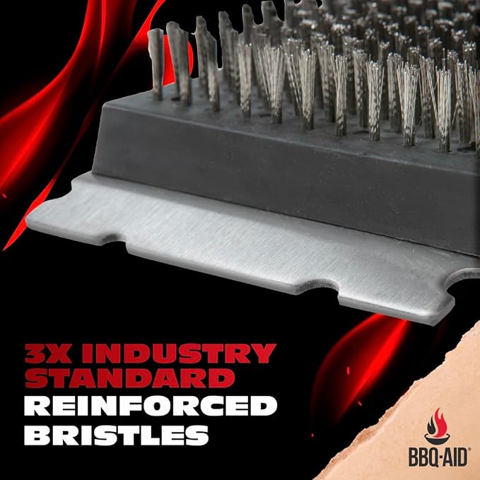 Wire Grill Brush Replacement Heads, 2-Pack Cleaning Bristles | Fits Only BBQ-AID Grill Brush Handles. Stainless Steel Bristles, Screwdriver Included, Safe for all types of Grills