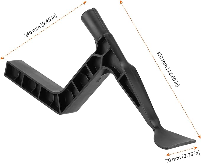 HOZEON 2 Pack Gutter Tool, Gutter Cleaning Spoon and Scoop with Unique Shaped Hook, Threaded Design Roof Gutter Cleaning Tool Cleaning Shovel for Ditch, Skylights, Garden, Sewer, Black