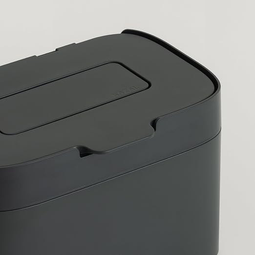 KAZAI. Compost Bin Kitchen 'Elin' | 1.2 GAL / 4.5L Countertop Compost Bin with Lid & Carbon Filter | Odor-Free, Dishwasher Safe, with Inner Bucket | Small Indoor Kitchen Composter | Graphite-Black