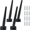 4PCS 12 Inch Matte Black Tapered Angled Legs for Furniture, Metal Mid Century Mordern Feet, Heavy Duty Slanted Stand Legs Kit for Couch, Coffee Table, Desk, Dresser, Sofa, Chair