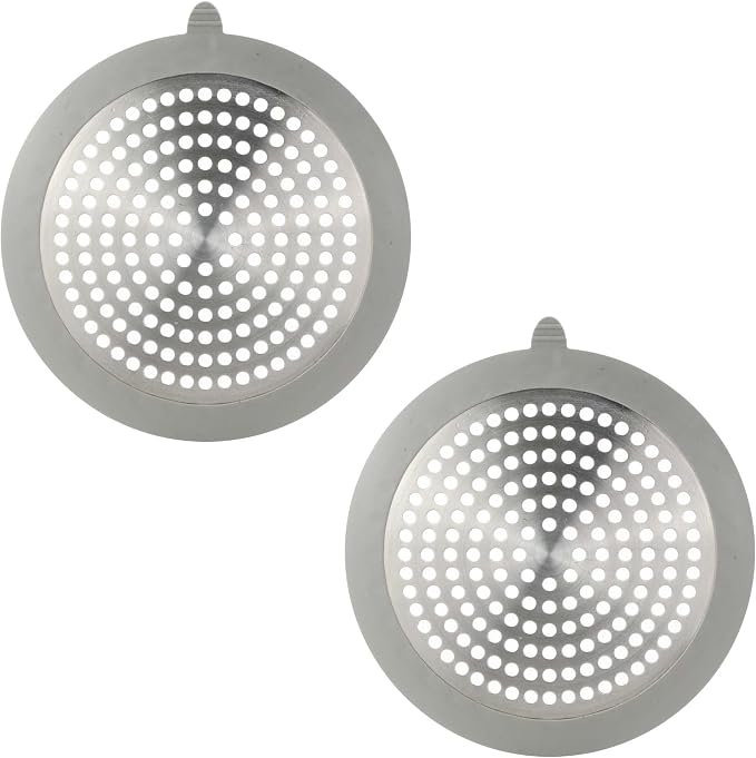 Danco 11040P Bathroom Sink Hair Catcher, Bathtub Drain Protector, Sink and Tub Strainer, 2-Pack