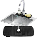 14.6” Silicone Faucet Mat For Kitchen Sink, Kitchen Sink Splash Guard Behind Faucet, Kitchen Faucet Mat For Kitchen Sink, Kitchen Sink Faucet Mat Splash Guard and Sink Water Splash Guard (Black)