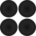 4-Pack Drain Hair Catcher Durable Silicone Hair Stopper Shower Drain Covers Easy to Install and Clean Suit for Bathroom Bathtub and Kitchen (New Black 4Pack)
