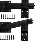 2 Pack Flip Gate Latch Lock 6'' Adjustable Barn Door Lock Hardware Safety Rustic Gate Lock for Ourdoor Wooden Fence, Cabinet, Shed, Sliding Doors