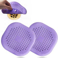 Bovinde Hair Drain Catcher,Square Cover for Shower 2 Pack (Purple) | Drainer Cover Silicone Hair Stopper with Suction Cups,Protector Accessories,Easy to Install Suit for Bathroom,Bathtub,Sink