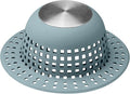 Aluvor Shower Drain Hair Catcher Bathtub Drain Cover Sink Drain Protector | Bathroom Sink & Bathtub Drain Strainer for Pop-Up & Regular Drains, Silver Greyish Blue