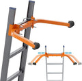 Ladder Stabilizer – Aluminum Ladder Standoff for Extension Ladder | Adjustable Half Frame Stabilizer with Dual Arms for Roof, Gutter Cleaning & Wall Work | Non-Slip Rubber Pads