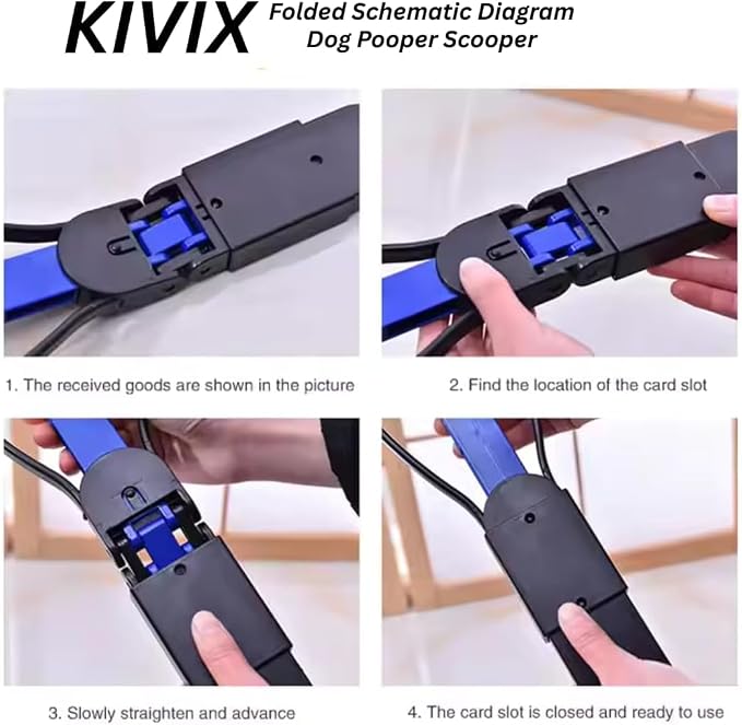 KIVIX 28" Pooper Scooper Pack of 2 Foldable Dog Poop Scoop with Unbreakable Material and Durable Spring - Easy to Use for Grass, Dirt, Gravel