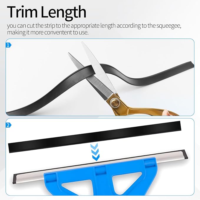 Premium Silicone Squeegee Rubber Replacement - 41in Roll | Versatile Squeegee Blade for Shower, Window & Glass Cleaning