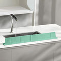 28Inch Silicone Sink Splash Guard with Strong Suction Cups, Flexible Kitchen Sink Splash Guard for Front of Sink, Easy to Clean Splash Guard for Kitchen & Bathroom (Green, 28''x2.8'')