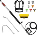 LidoDola 24FT Telescoping Pressure Washer Wand, Power Washer Accessory | Effortlessly Cleans Farther,Lightweight aluminum extension pole, Includes 2 Extension Wands, Brush, 5 Nozzles & Harness