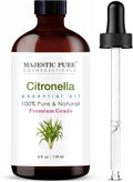 Majestic Pure Citronella Essential Oil for Diffuser - 4 Fl Oz | 100% Pure & Natural Essentials Oils for aromatherapy, massage blends and DIY home fragrance projects, Massage and room sprays