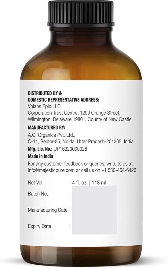 Majestic Pure Lavender Essential Oil for Diffuser - 4 Fl Oz | 100% Natural Essentials Oils Ideal for Relaxing Tense Mood, Eliminating Odor, Creating Peaceful Atmosphere for Sleep & Work