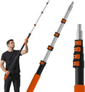 26FT Reach Telescopic Extension Pole, 5-20FT Paint Roller Extension Pole with Flip-Lock Design, Aluminum Alloy Threaded Head for Painting Cleaning Dusting & Window Washing Tools