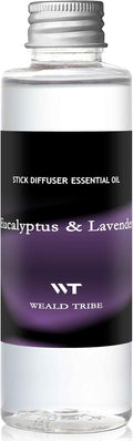Stick Scent Diffuser Oil Refill | Eucalyptus & Lavender Scent 4 fl oz(120ml) Home Fragrance Defusers | Scented Aroma Essential Oil ReedDiffuser Sets with 6 Sticks