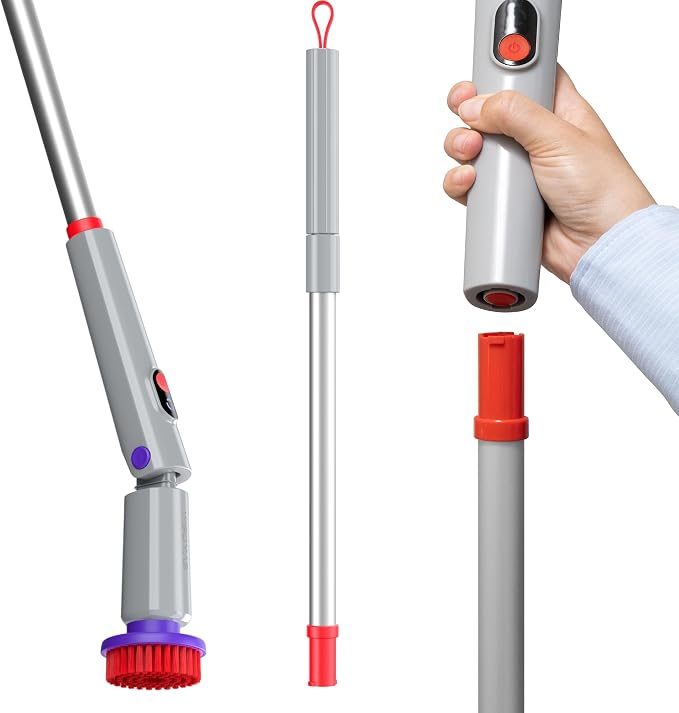 Synoshi PRO Electric Spin Scrubber Extension Handle | Electric Bathroom Scrubber for Cleaning Extension Handle. Extends up to 29.5 Inch (75 cm)