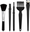 Mini Keyboard Brush, 5 Pcs PP Handle Nylon Anti-Static Keyboard Cleaning Brushes Kit Portable Dusting Brushes for Keyboards Car Interior Motherboard Camera Small Electronics Cleaning